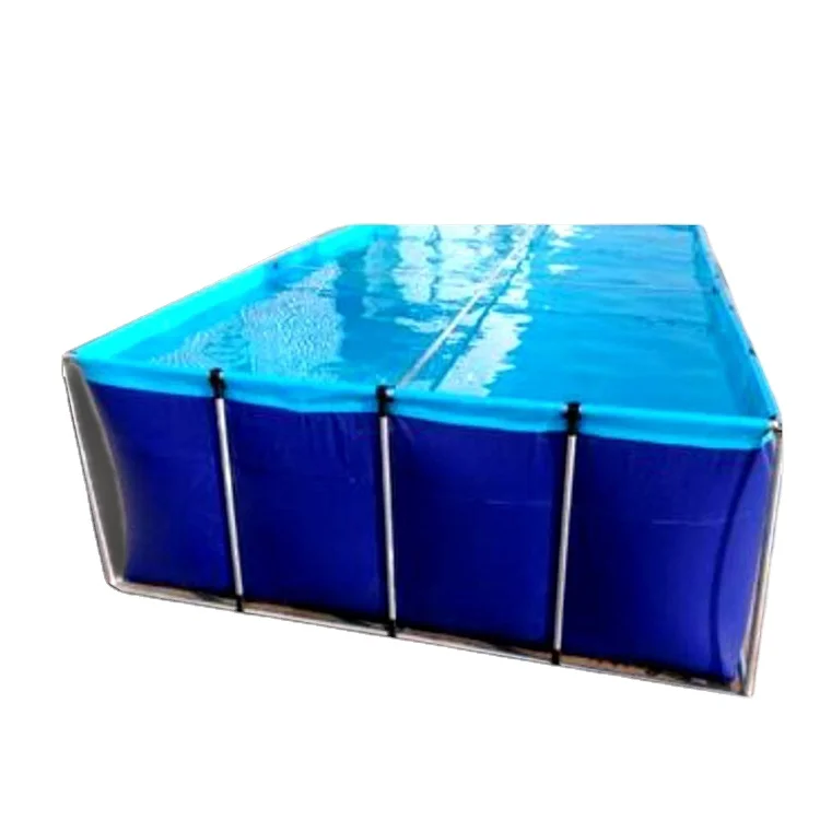 
Steel Frame 10000L PVC Plastic Biofloc Fish Tank with Pipe for Fish Farming 