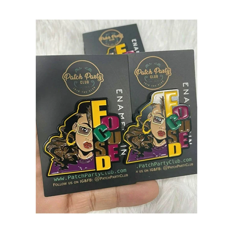 Лидер продаж от производителя, разноцветные эмалированные булавки для лацканов «сфокусированные»