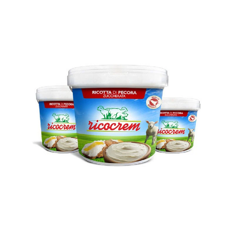 Top Quality Flavored Italian Sweet Frozen Sheep ricotta Cream Bucket 3,5 kg 240 x pallet for Export