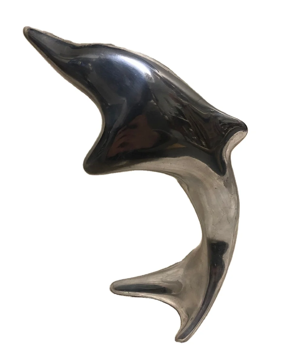 Metal Dolphin Tabletop Decorative Sculpture Statue Home Decorative Luxury Home Console Table Decor Ornament Handmade Figurine