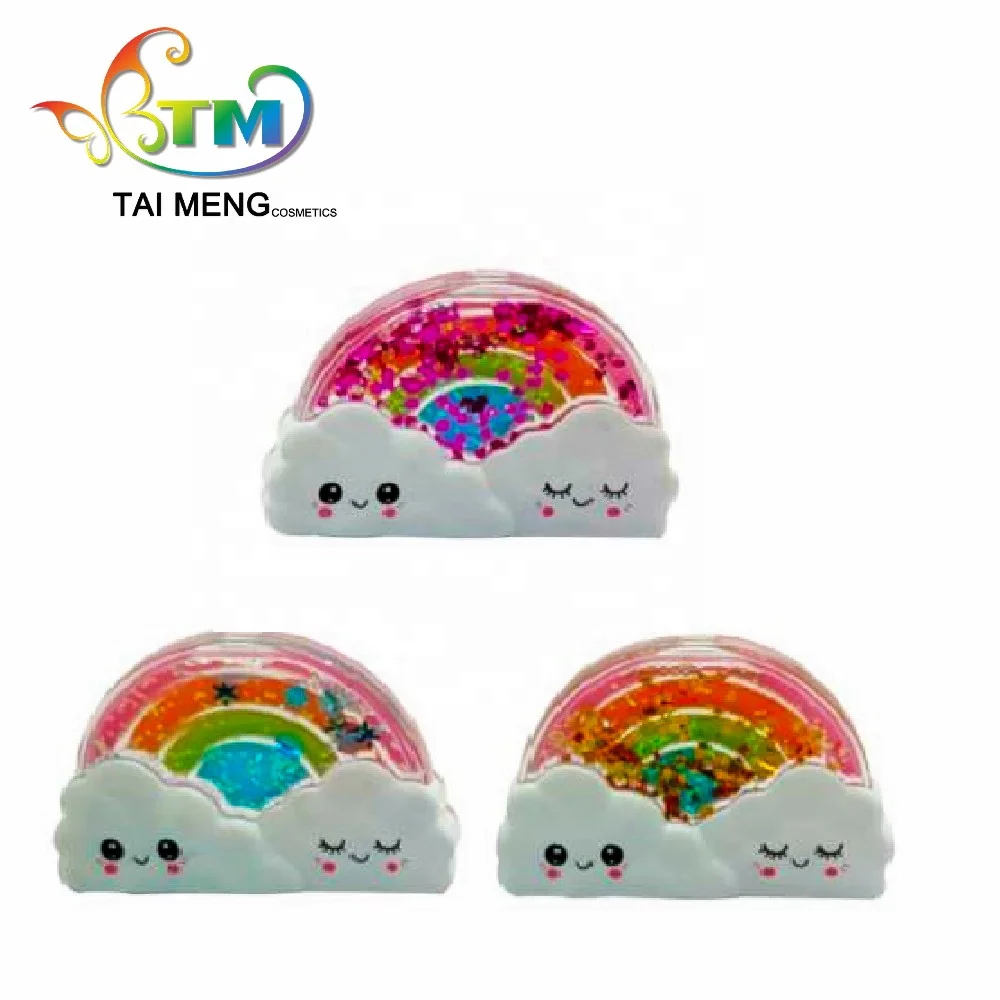 Amazon hot sale water filled rainbow glitter star flavored lip gloss