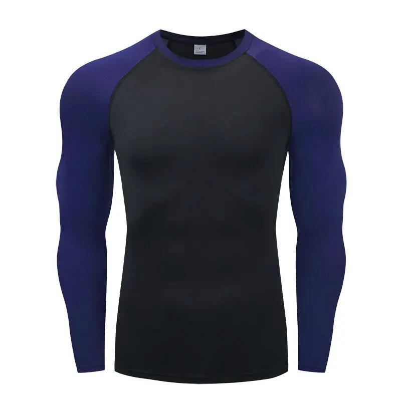 Printed Gym Workout Men Rash Guard Custom Brand O Neck Long Sleeve T Shirt
