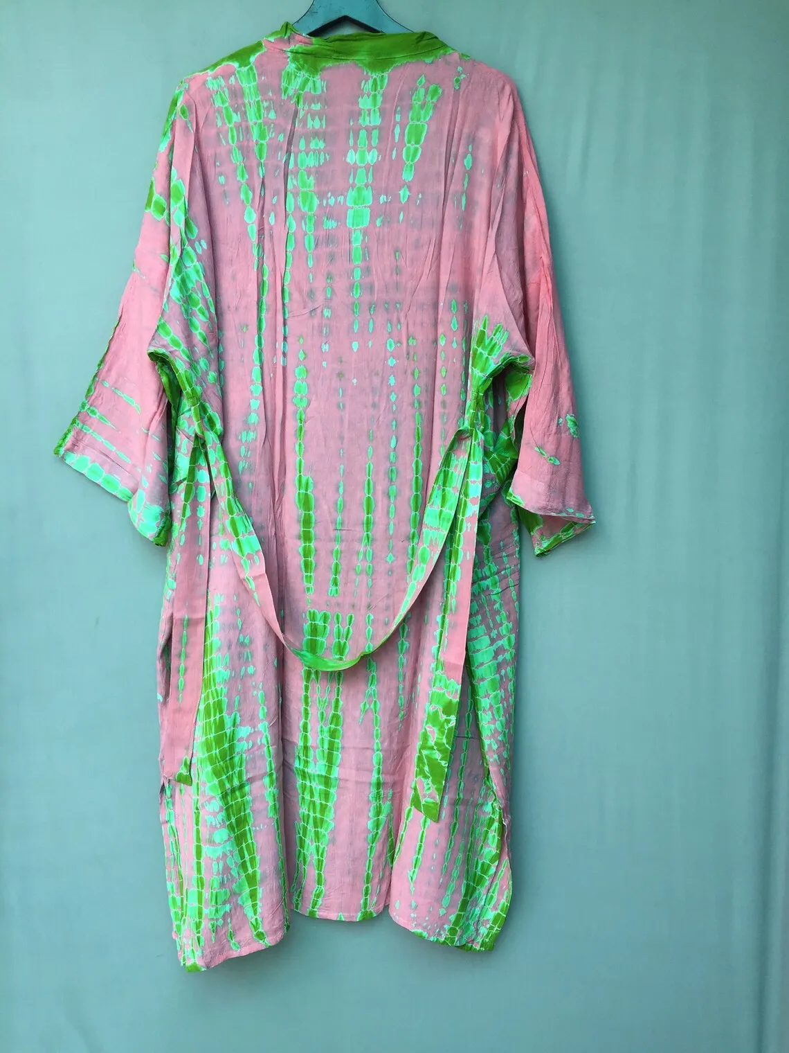 High Quality Tie Dye Work Women Kimono Kimono Robe Vacation Holiday Look Front Open Wide Long Sleeve Casual Dresses