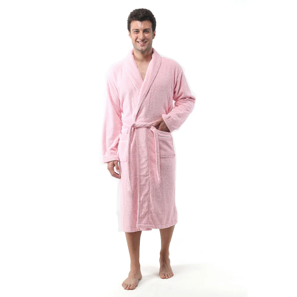OYA HOME Unisex Long Terry Shawl Collar Spa Robe for Women and Men Unisex