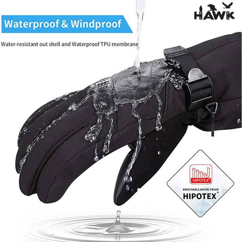 Men Gloves Winter Waterproof Ski Gloves Thermal Th insulate Snowboard Driving Snow Gloves