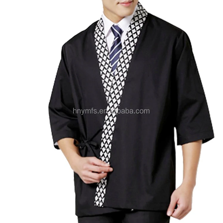 Sushi Japanese restaurant work uniforms black Chef Coats