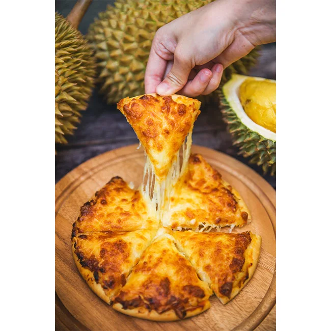 Muslim Friendly Frozen Durian Pizza Halal Certified Instant Rich Durian Cheesy Pizza Just Need Microwave or Oven