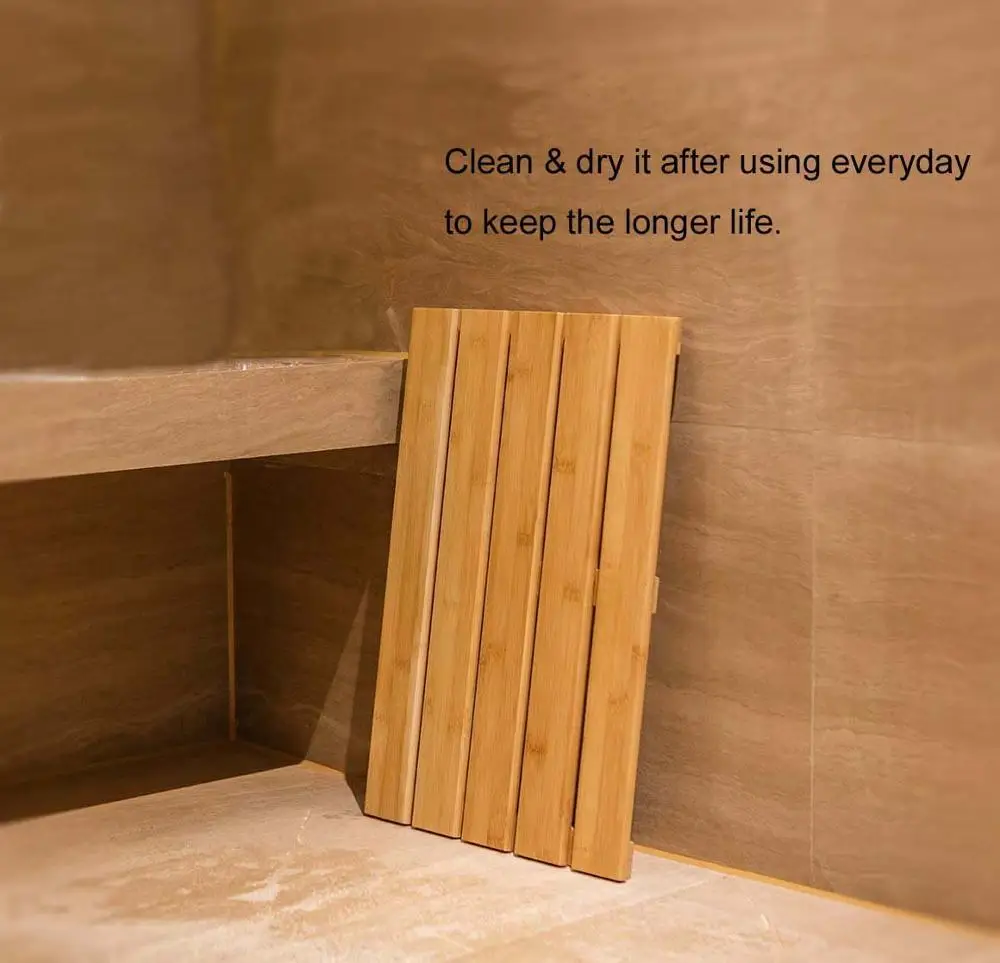 China Wholesale Bamboo Shower Mat Bamboo Bathroom Floor Non-Sliding Bamboo Bathmat