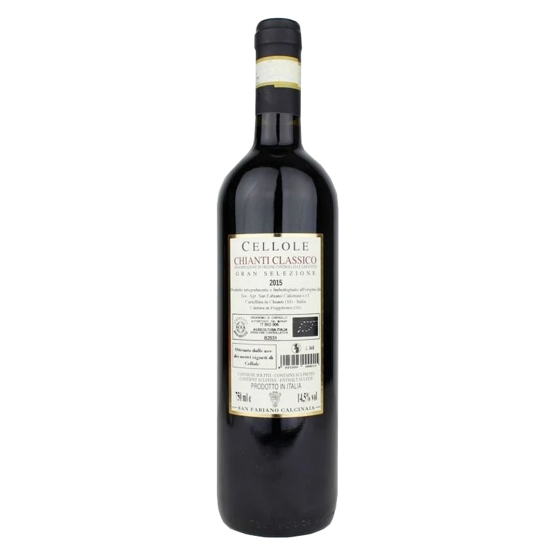 Высококачественное итальянское органическое красное вино Chianti Classico Gran Selezione Cellole DOCG 750 мл