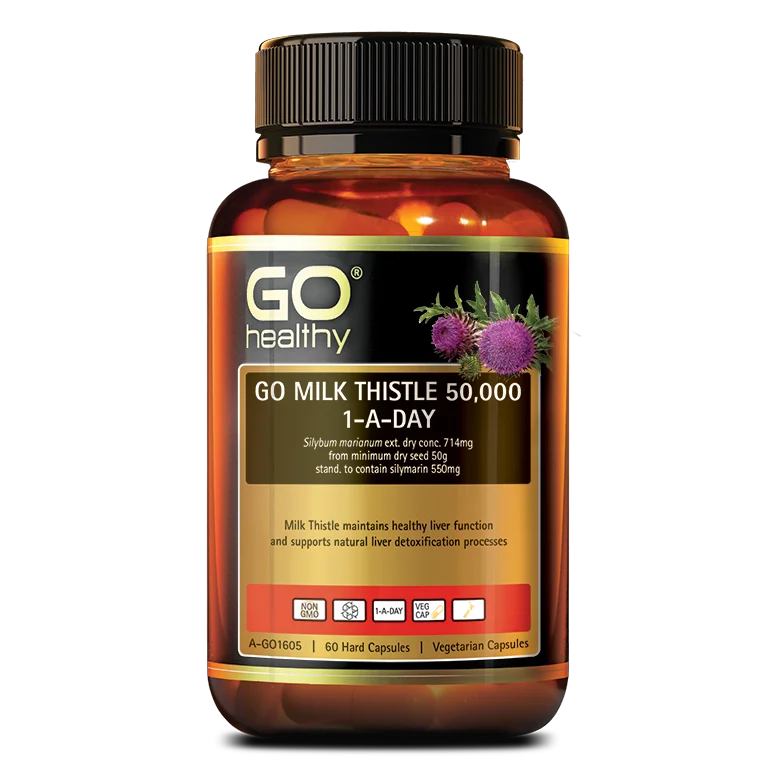  Здоровый расторопши 50000 мг 1-A-DAY - 60 VegeCapsules-Сделано в Новой