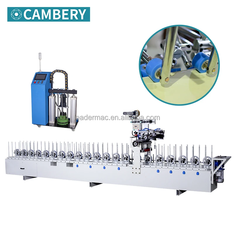UPVC WPC aluminum profile wrapping machine woodworking machine PUR hot melt automatic profile wrapping machine