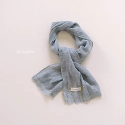 DE MARVI Kids Toddler Neon Pastel Color Spring Muffler Boys Girls Scarves Korean Fashion MADE IN KOREA