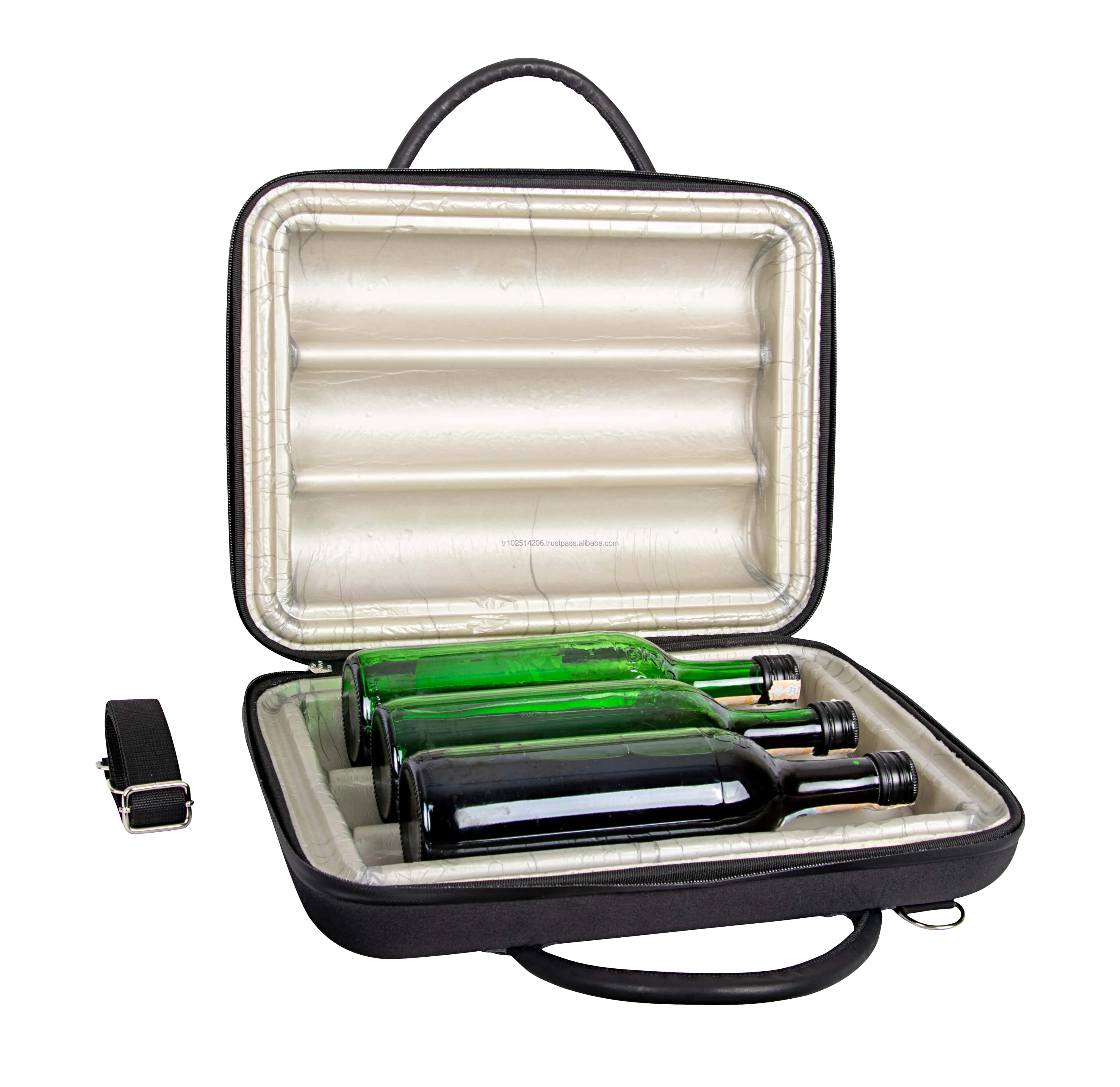 Insulated Waterproof Medium-Wine Cooler Bag 2022 Hot Sale Light Weight Durable Waxed Double-Layered EVA 5 Bottles Carrier Bag