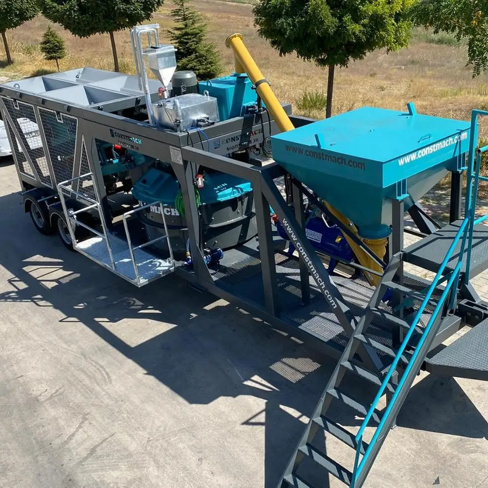 30 m3/h CAPACITY MOBILE AND COMPACT, 2 YEARS WARRANTY, MOST ECONOMIC CONCRETE PLANT OF THE MARKET!