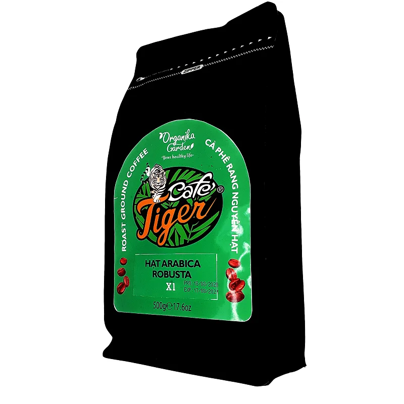 Vietnam Premium Quality MEDIUM ROAST Sugar-Free Bag Packaging CAFE TIGER - ARABICA ROBUSTA - WHOLE BEAN
