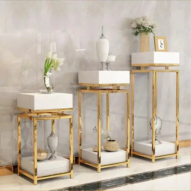Wholesale Large & Small Steel Flower Stand Multi-Application Floor Shelf for Garden Home Nursery Wedding Decor Plant Pot