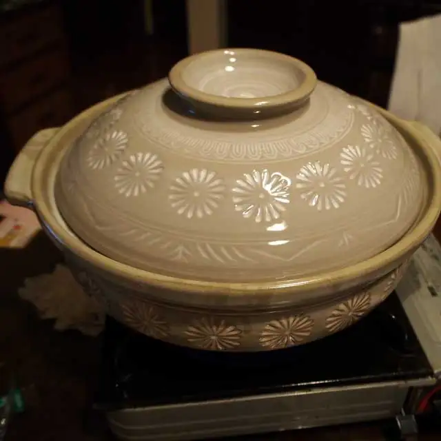 Banko ware IH compatible clay pot Hana Mishima plate type 100V 200V compatible made in Japan