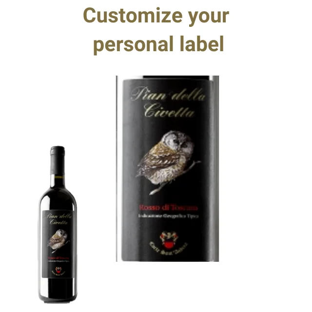 Бутылка Pian Della цивета тосканская и т. Д. Для средиземноморского превосходного качества, красного, красного вина, красного вина, красного цвета, Красного рубина, среднего размера, сухая