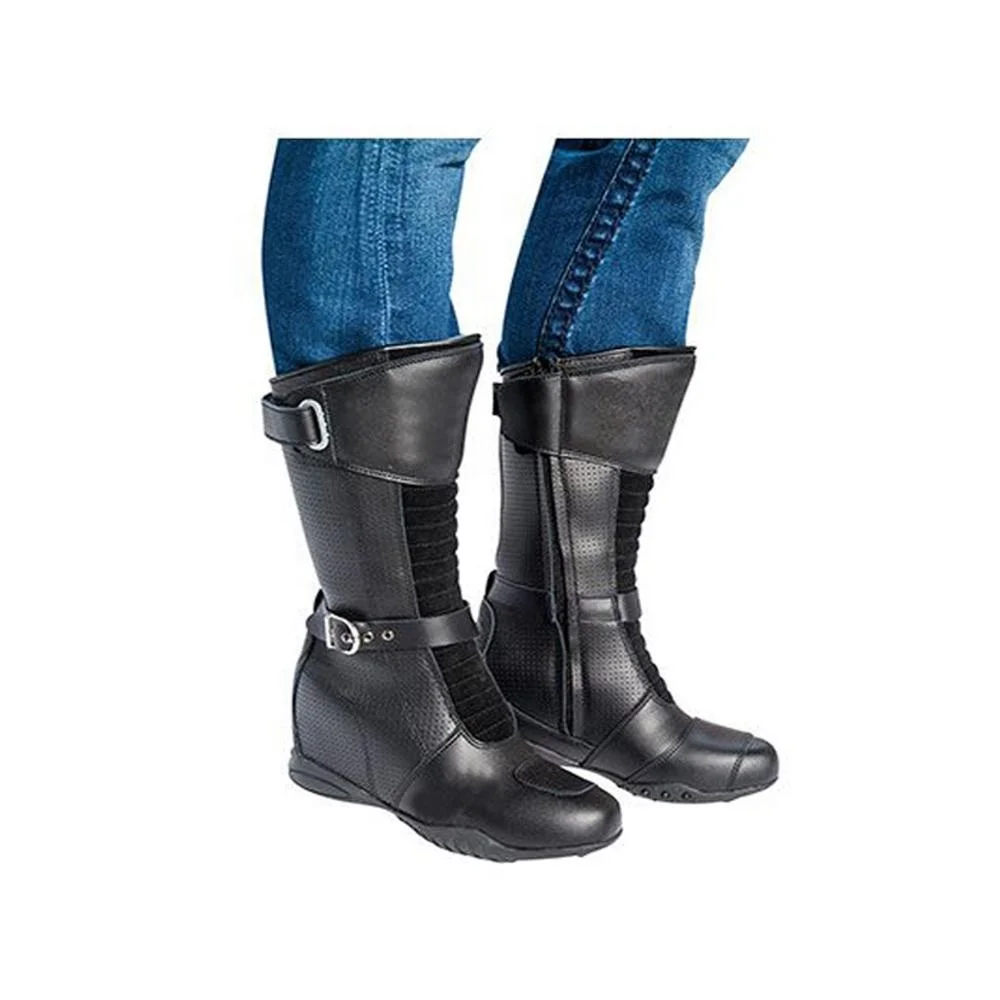 Приключения-для верховой езды Мужские Кожаные Мотоциклетные Перчатки без защищает-шестерни нескользящей подошвы мото-гонке обувь-сапоги