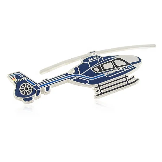 
Promotional Soft Enamel Helicopter Shaped Custom Airplane Lapel Pin 
