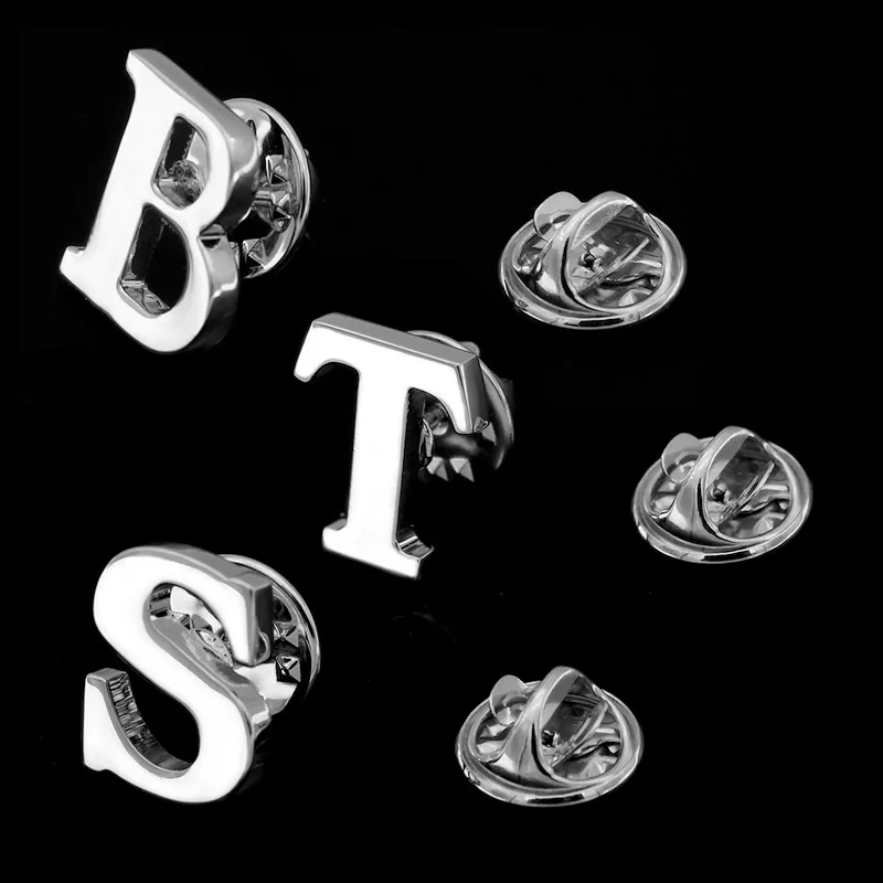 suit accessories custom A Z j alphabet metal letter pins