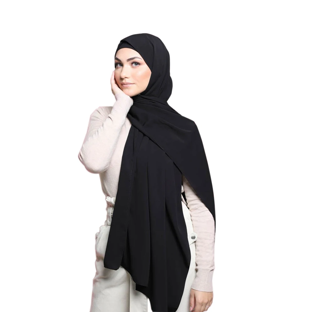 New Solid Color Cotton Women Muslim Hijab Handmade 2022 Hot Sale Fashion Summer Muslim Cheap Wholesale New Arrival Classical