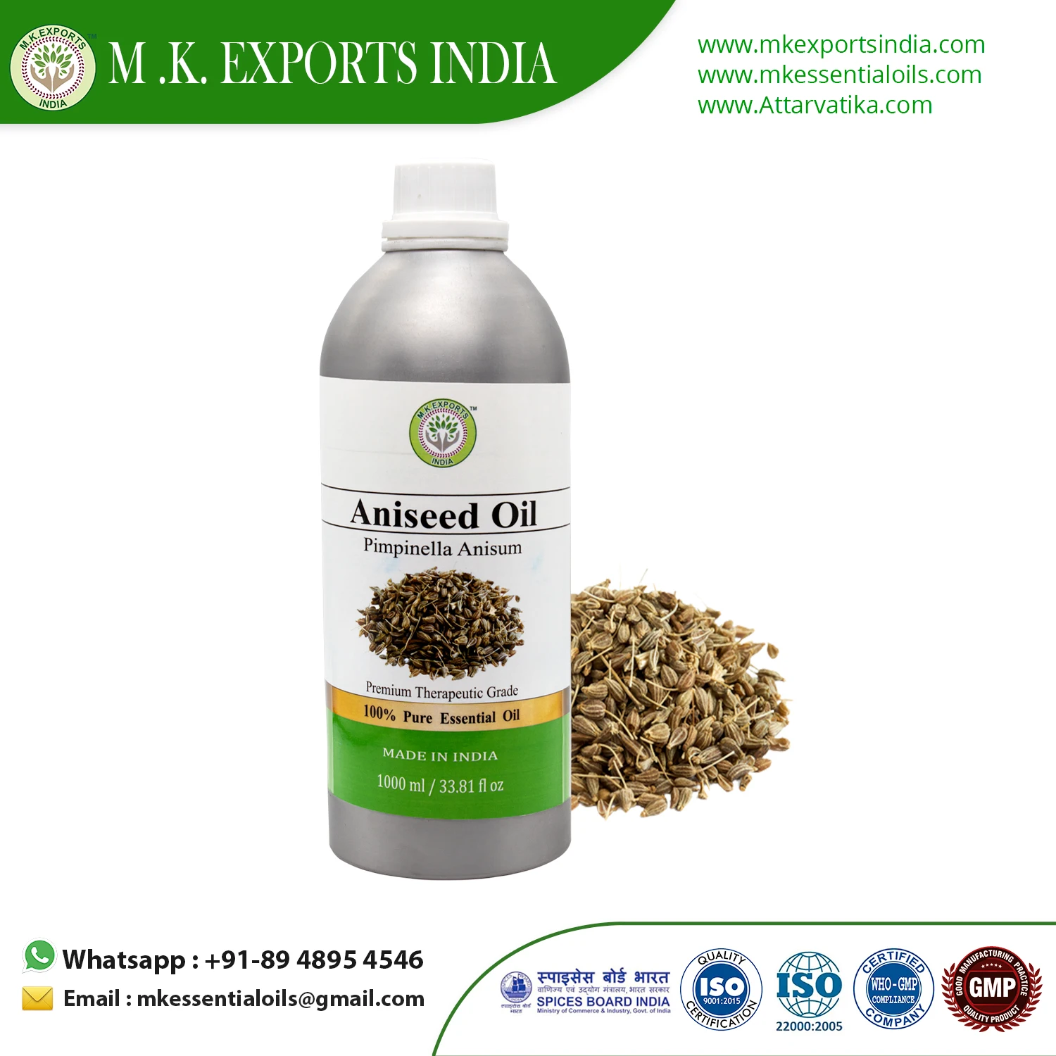 Premium Quality Natural Aniseed Oil essence at Lowest Price Manufacturer