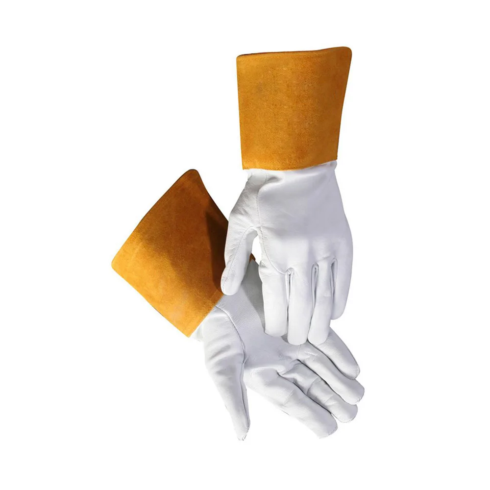 Cow Grain Leather Palm and Back Jeans Cuff Lining Cowhide Split Leather Palm with Hockey Palm gloves