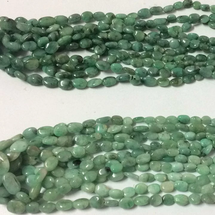 Natural Green Emerald Stone Smooth Oval Shape Wholesale Gemstone Beads Strands From Manufacturer at Wholesale Price Buy Online