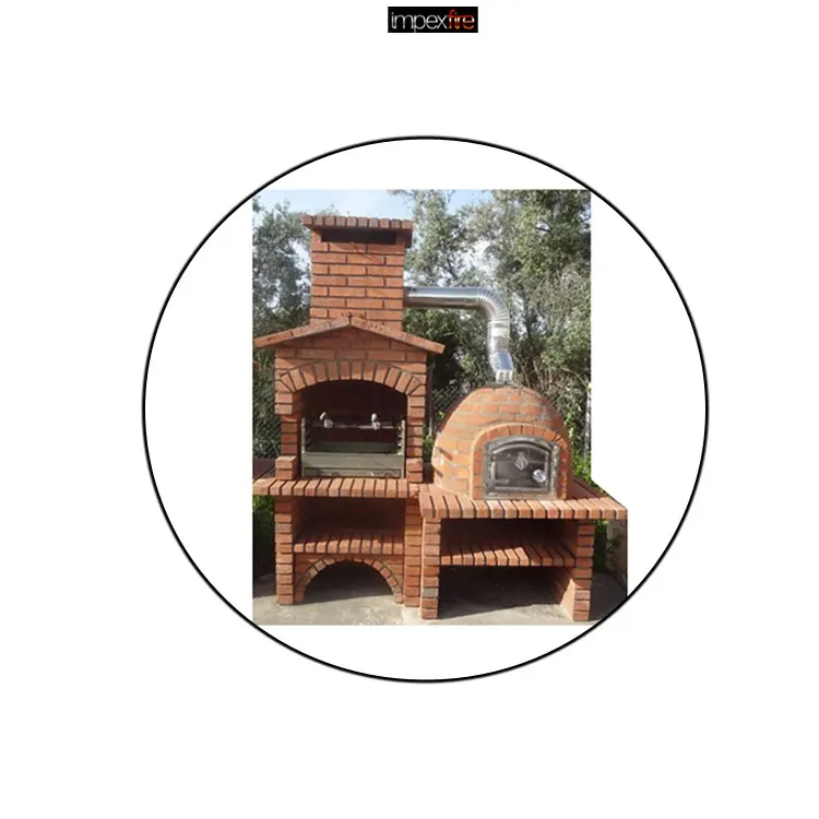 Mediterranean Brick Style Outdoor Barbecue Pizza Oven from Italian Seller
