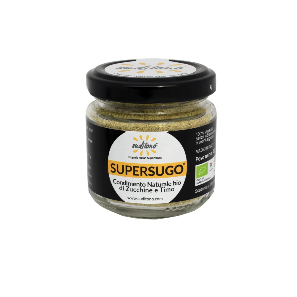 Organic pasta sauce SUPER SUGO ZUCCHINI THYME dried vegetable powder low calories food