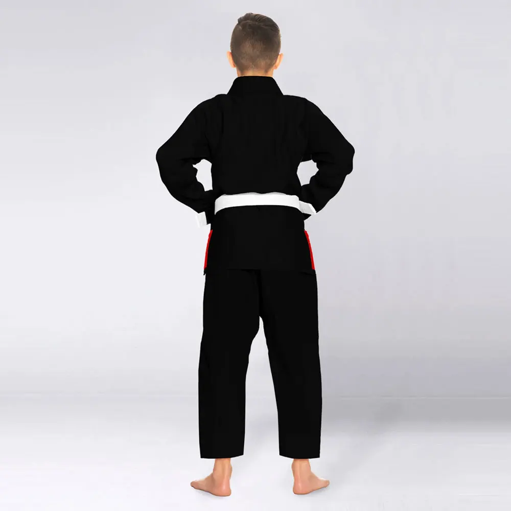 High quality black color customized gi kimono bjj brazilian jiu jitsu uniform plain kids bjj gi