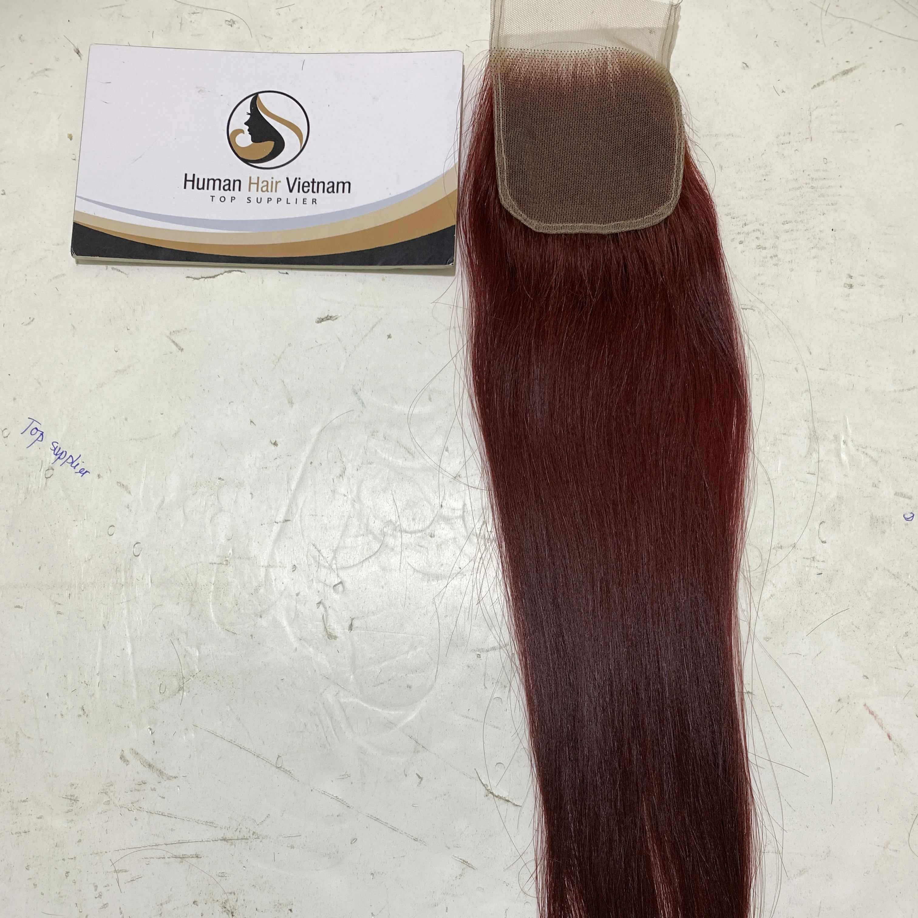 Thin Hairline 4x4 Wine Red Burgundy 99J Transparent HD Swiss Lace Closure Virgin Remy Hair Extension 100% Human Hair Vietnam