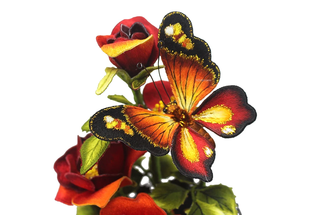 
Best Selling New Style Artificial Crafts The Calling Of The Rose Embroidery Accessories for Gift and Decoration 