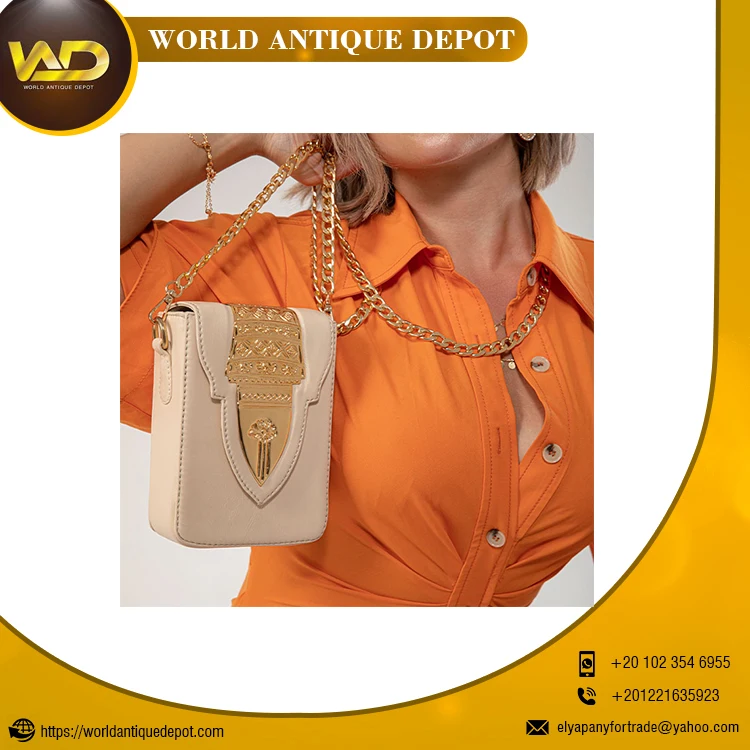 Bianca Ladies Bags Real Leather Dagger Handmade and Handcrafted copper plated with 21 carot of gold