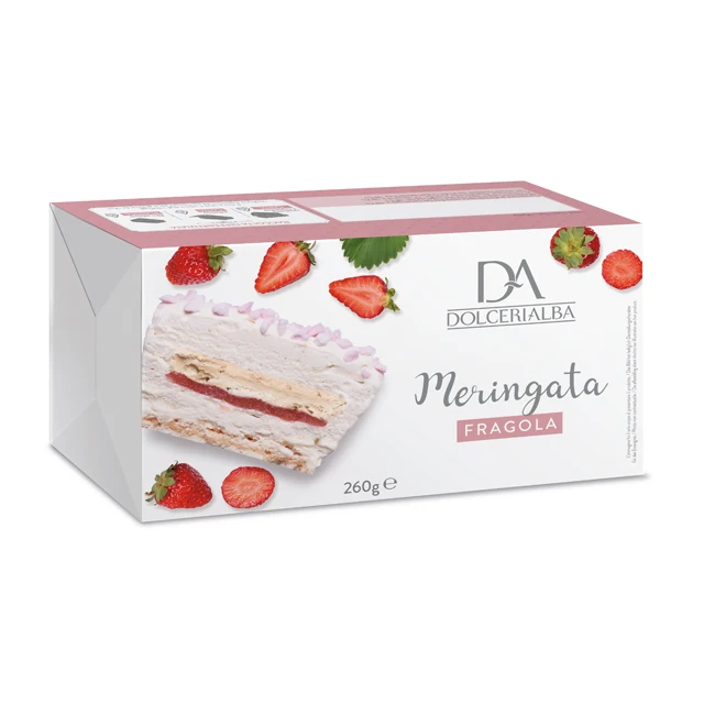 Best Quality Italian Strawberry Meringata Cake Wholesale Frozen Dessert Family Pack for Supermarket 260g