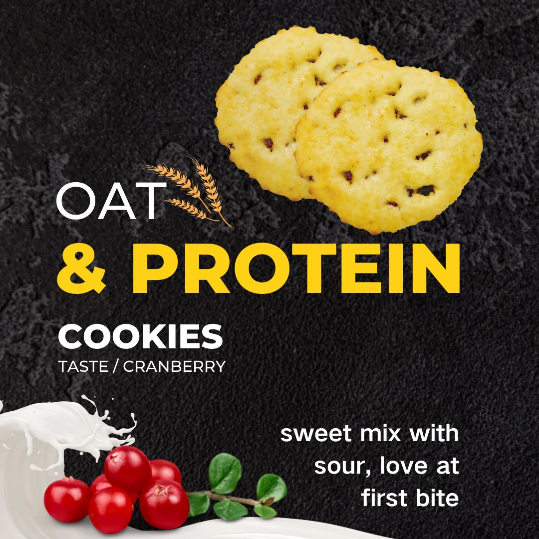 High energy cranberry oat protein cookie