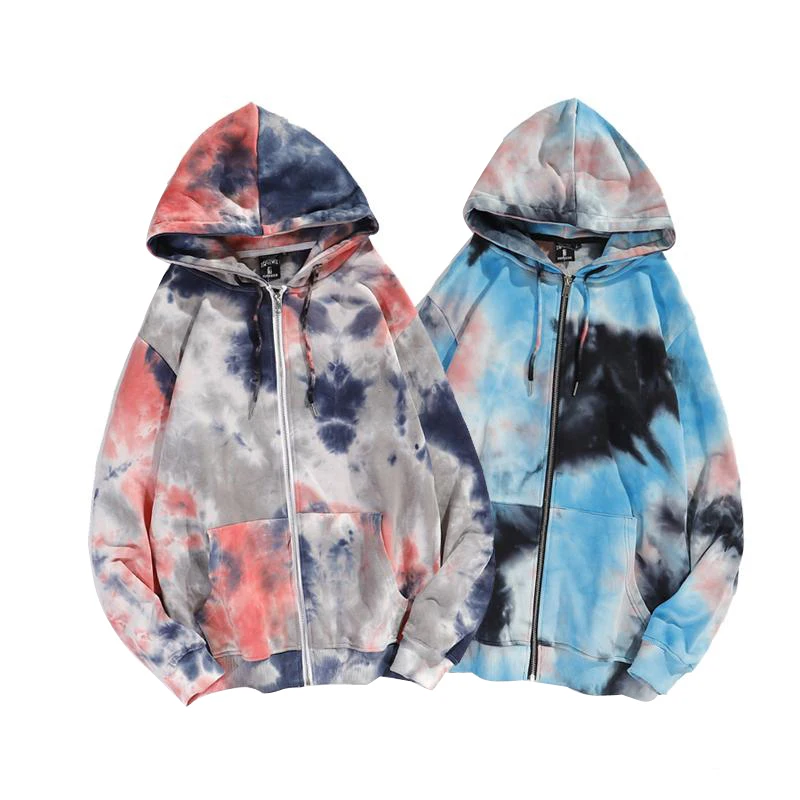 Высокое качество принтом тай дай застежкой молнией женская обувь по индивидуальному заказу; Модные толстовки с капюшоном