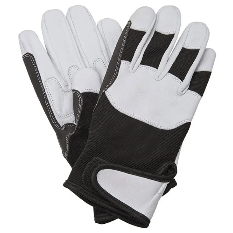 Leather Garden Gloves Flex Grip Soft Sheepskin Gardening Glove Elastic Wrist for Men and Women