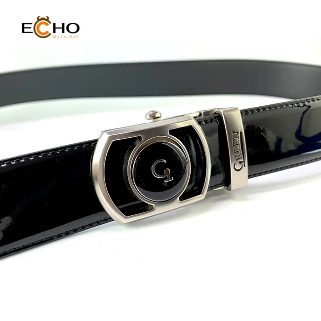 New design buckle and golf marker strap with black pvc leather golf belt