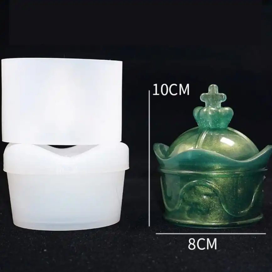 Jar with Lid Pumpkin Crown Skull Silicone Storage Bottle Jewerly Trinket Can Container Box Resin  Plaster Candle