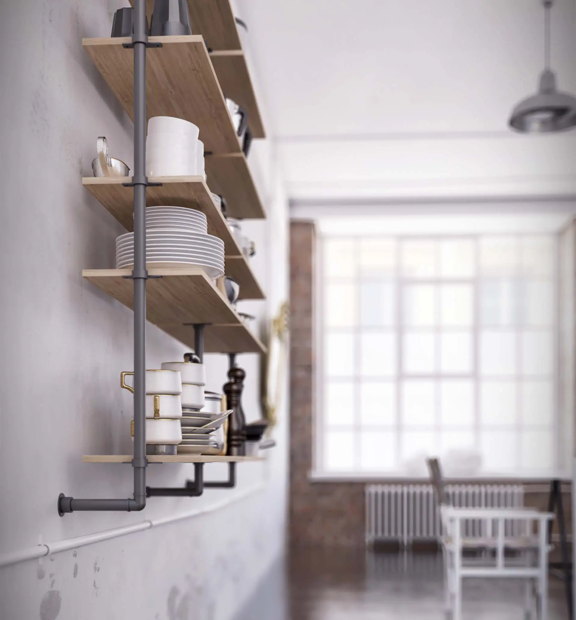 Высококачественный модульный настенный книжный шкаф H 120 x L 90 см с деревянными полками для дома и магазина