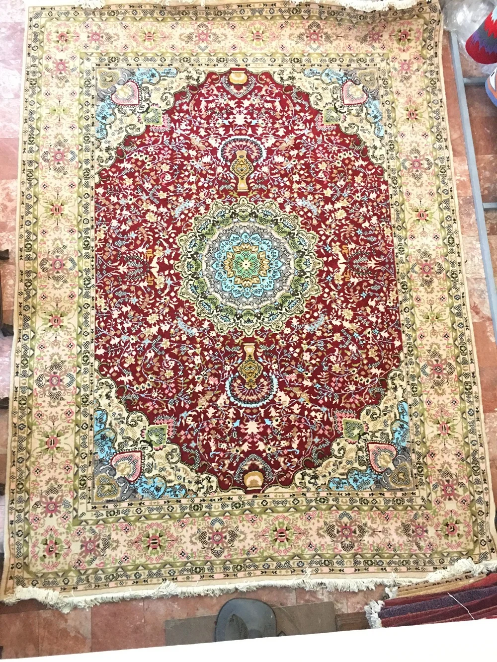 Non-Chemically Washed  Rectangular Hand-Knotted Woollen 3x4m Carpet In Diverse Designs From Vietnam