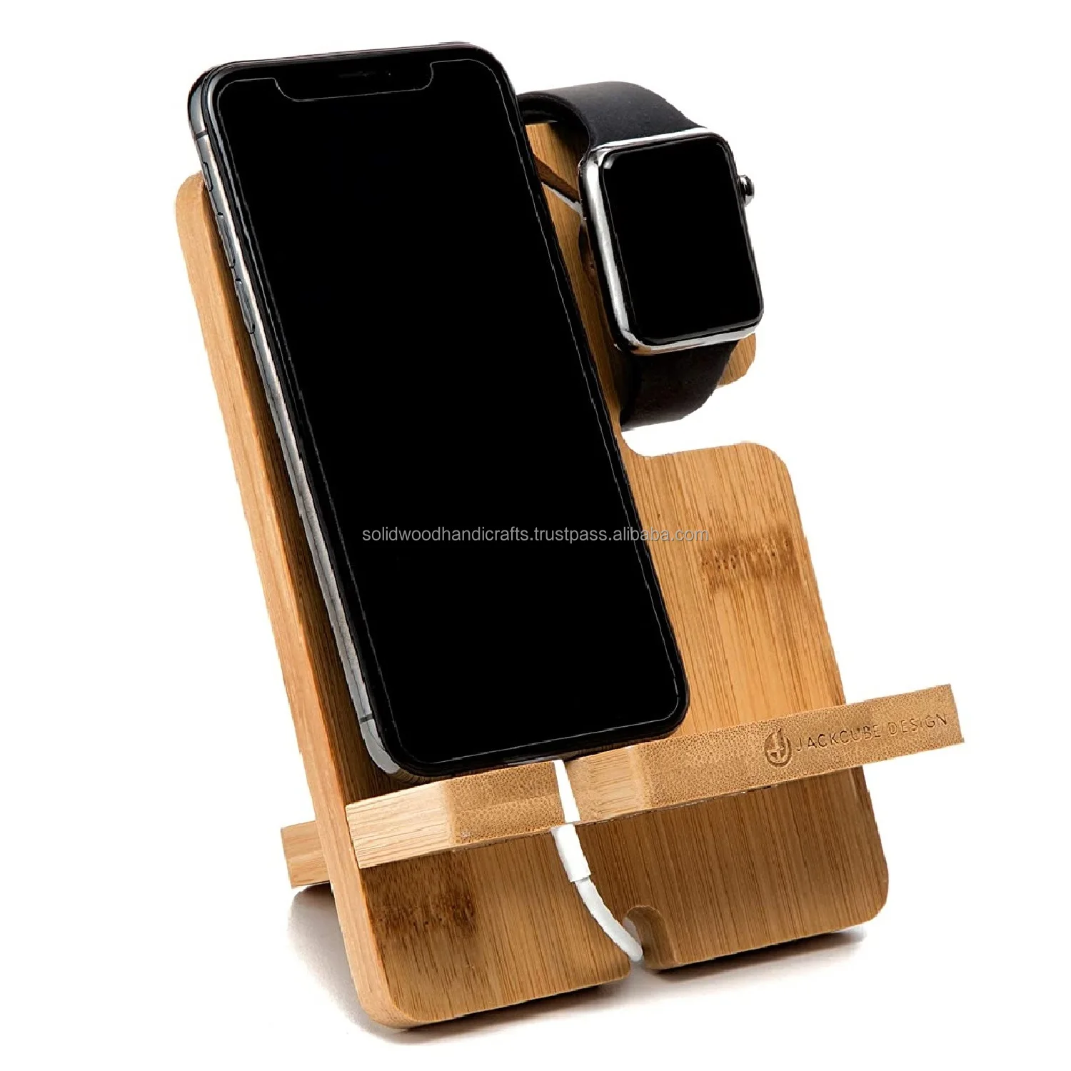 Customized Mini Creative Solid Wooden Mobile Phone Stand bamboo cell phone stand Creative Wood Bamboo mobile Stand
