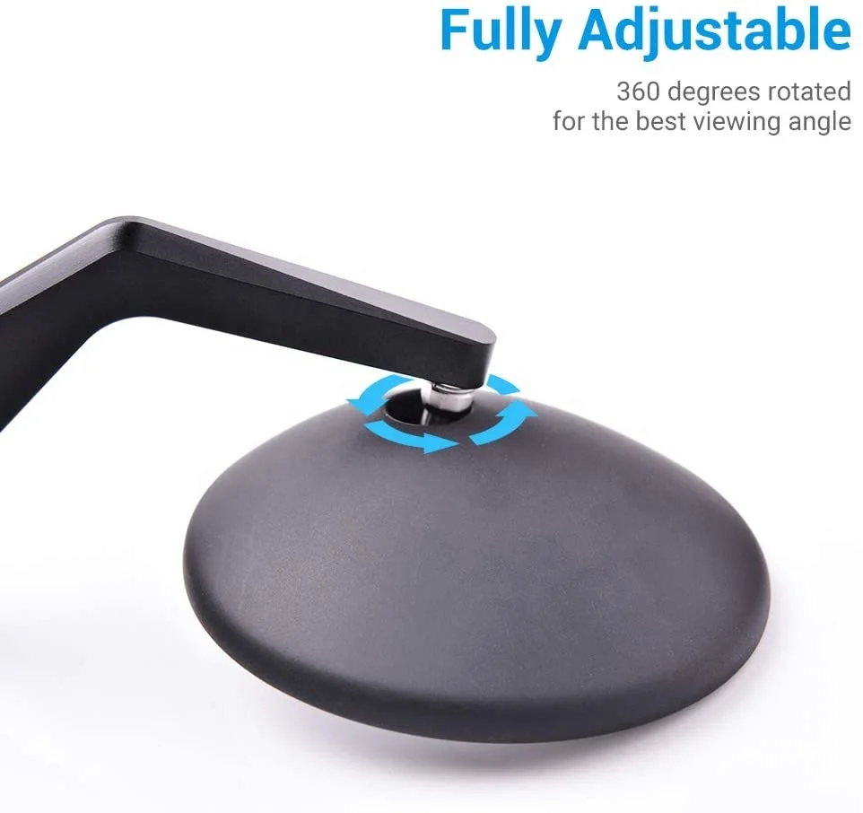 MICTUNING Custom Round Bar End Convex Lens Motorcycle Handlebar Rear View Mirrors Road Bike Mirror Motorcycle Rearview Mirrors