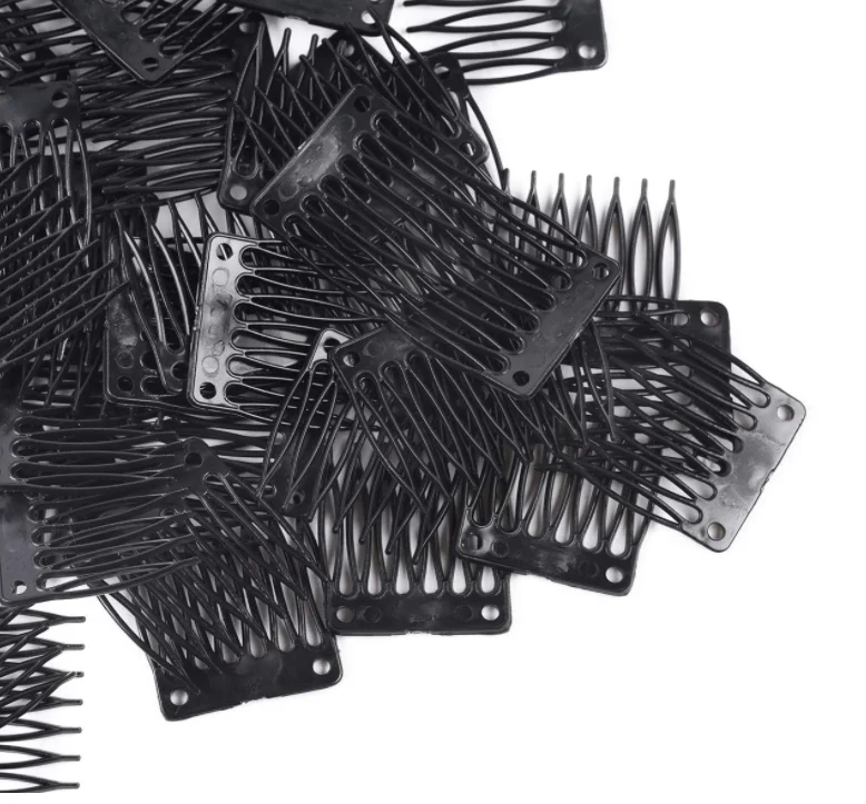 7-Teeth Hair Clips 12 Pack Hair Combs Wig Plastic Combs And Clips For Lace Wig Cap Making Wigs