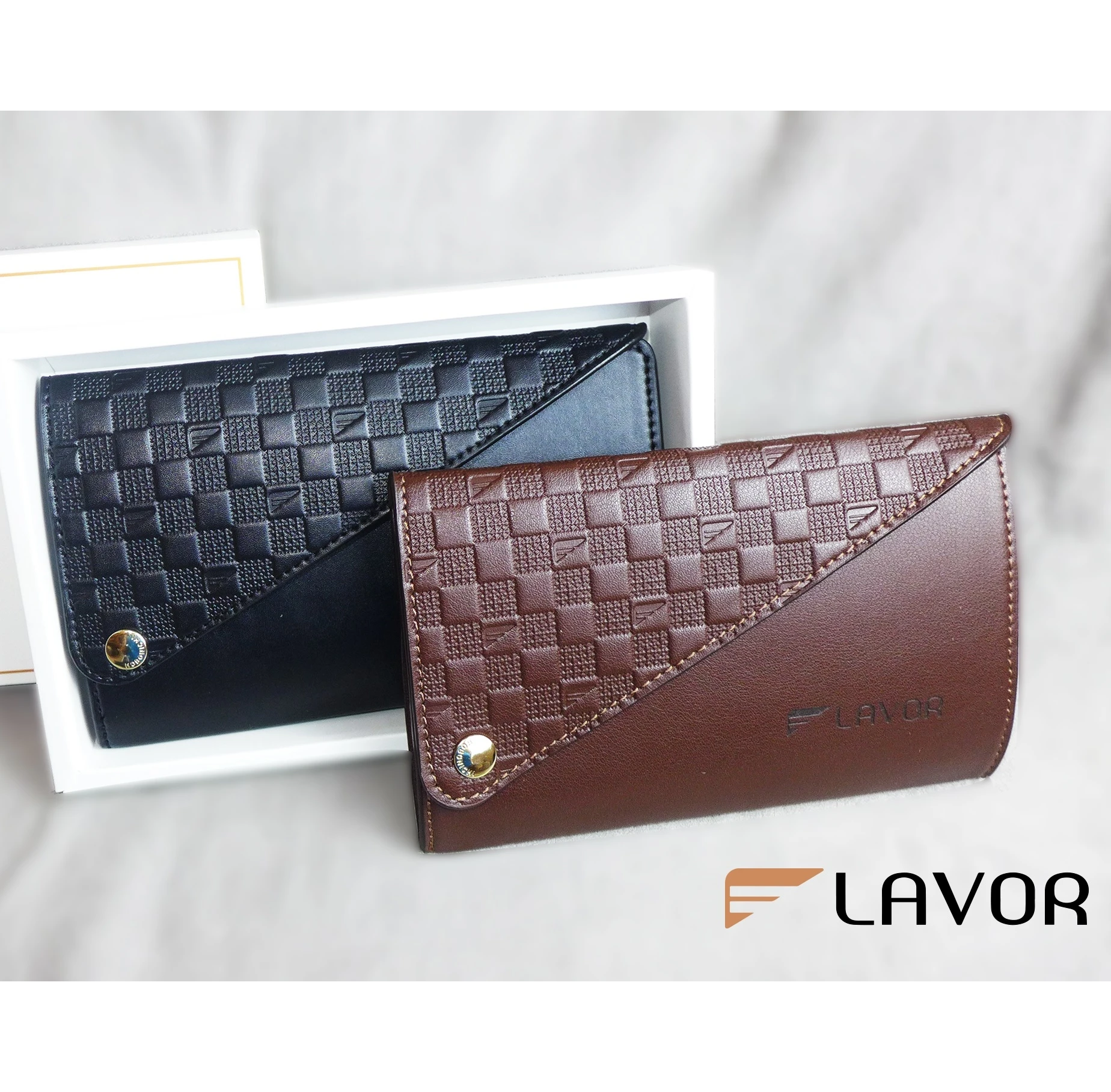 Wholesale High-end Custom Lavor leather wallet and has many useful uses in car VD 01 Brown Color with Best Price