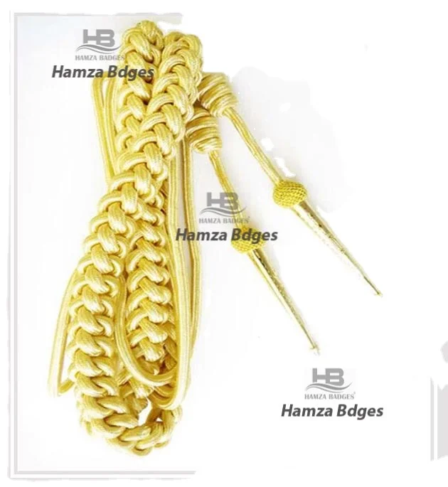 
Aiguillette Gold Wire Cord Army, British Army Gold Aiguillette With Metal Tips, Army Dress Aiguillette 