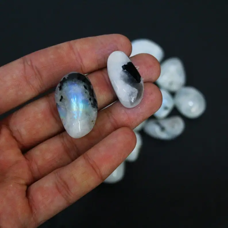 WHITE RAINBOW MOONSTONE POLISHED CRYSTAL TUMBLED STONES/ NEW FLASHY MOONSTONE TUMBLE / RAINBOW MOONSTONE TUMBLES WITH FIRE FLASH