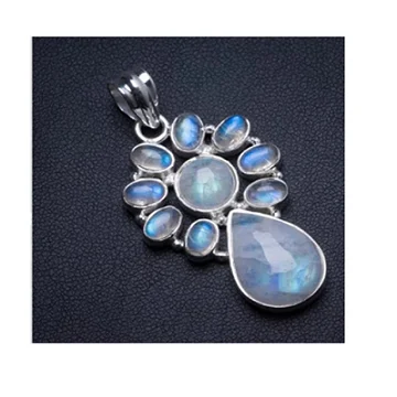Hot Selling Custom Design Sterling Silver Pendant Natural Gemstone with Diamond Pearl Hand-shaped Buy from Indian Manufacturer